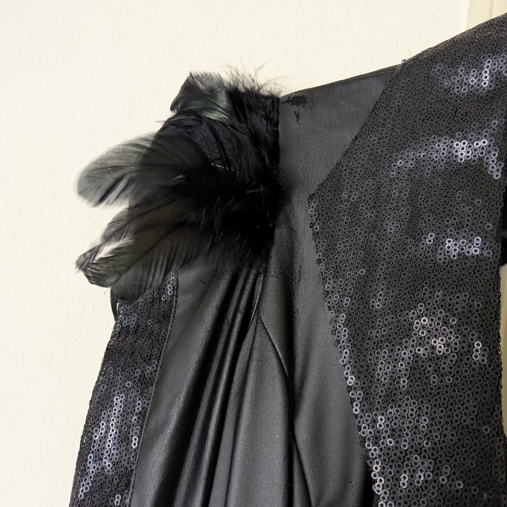 Lip Service Y2K Black Faux Leather Jacket Women’s Medium | Feather Trim Cutout - Picture 4 of 7
